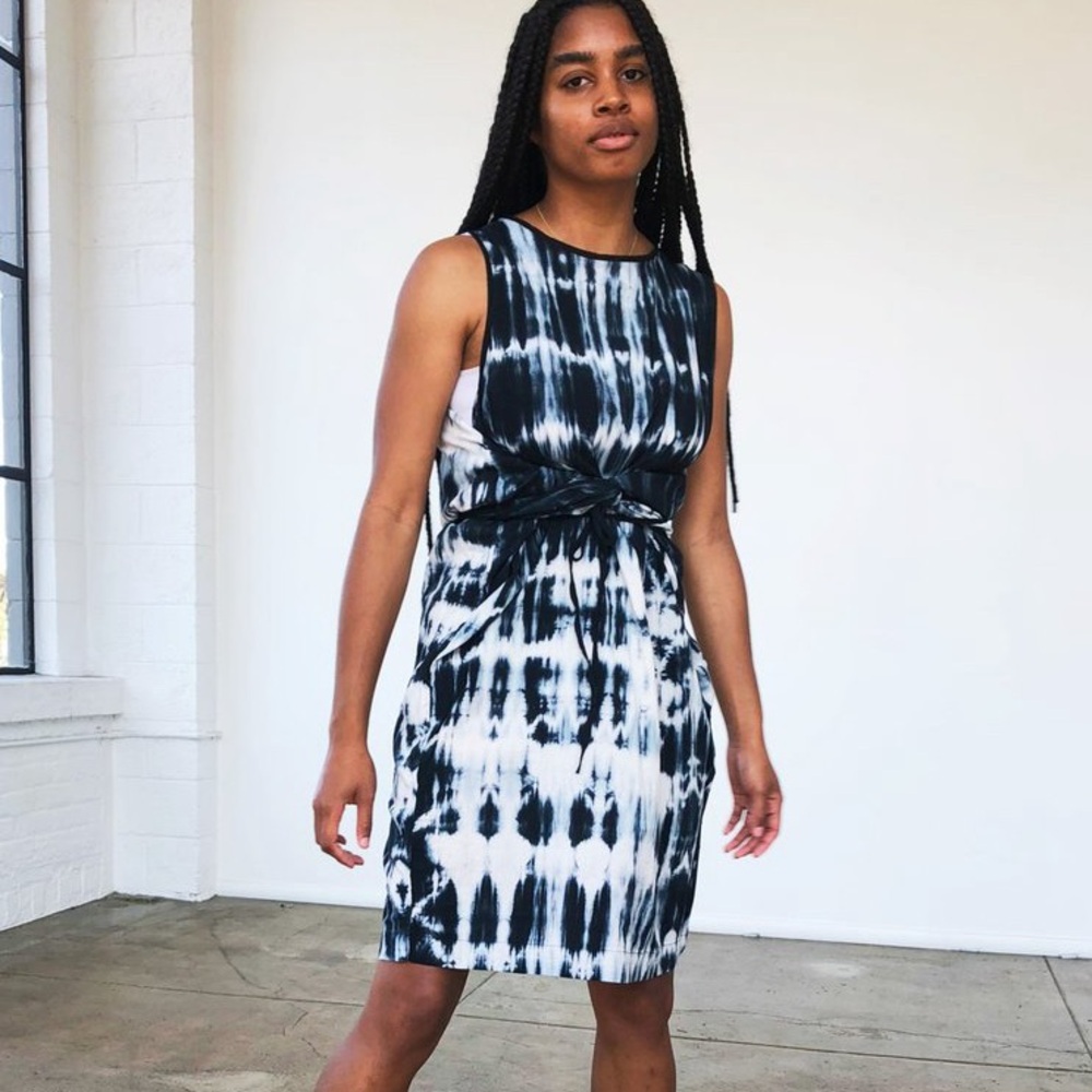 UZI NYC Hand Dyed Wrap Dress - Picture 2 of 7